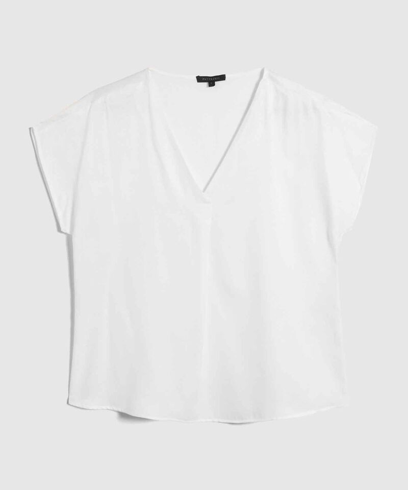 Blusa Manga Corta Rodada Con Escote En V