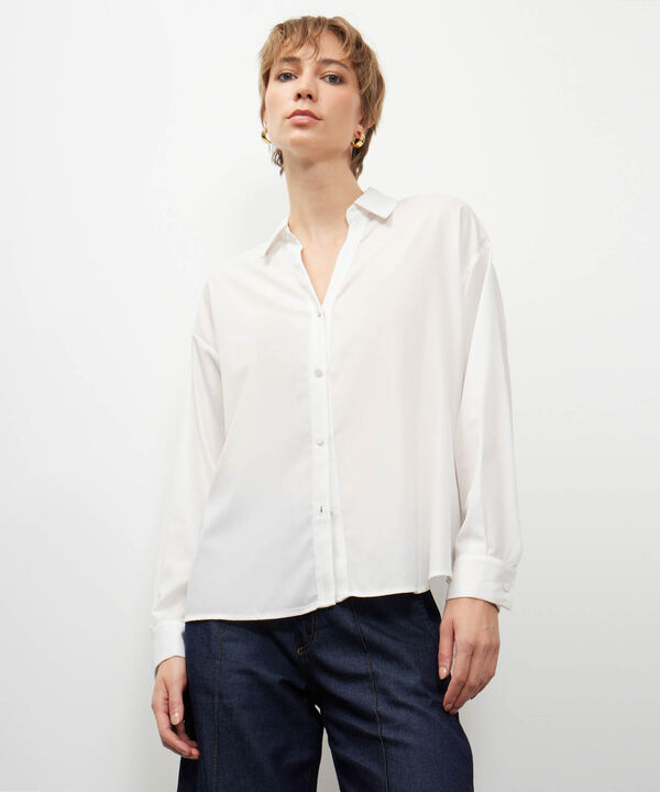 Camisa Unicolor Con Foil image number null