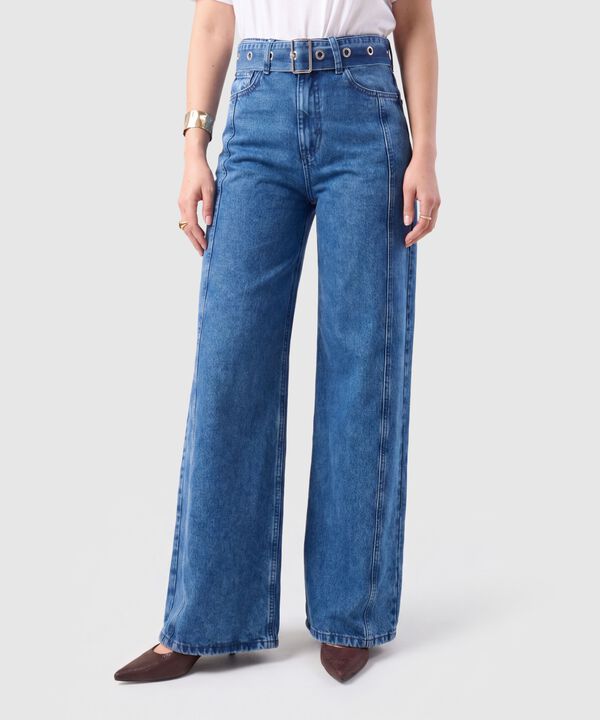Jean Wide Leg Tiro Alto Mujer image number null