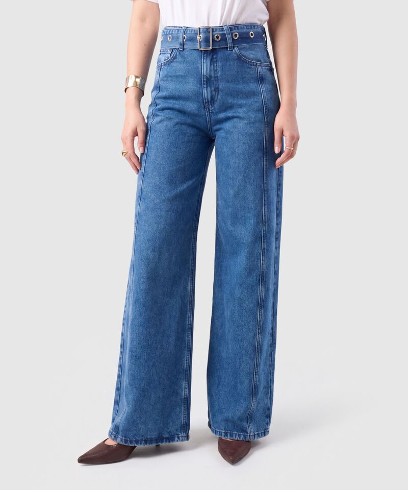 Jean Wide Leg Tiro Alto Mujer
