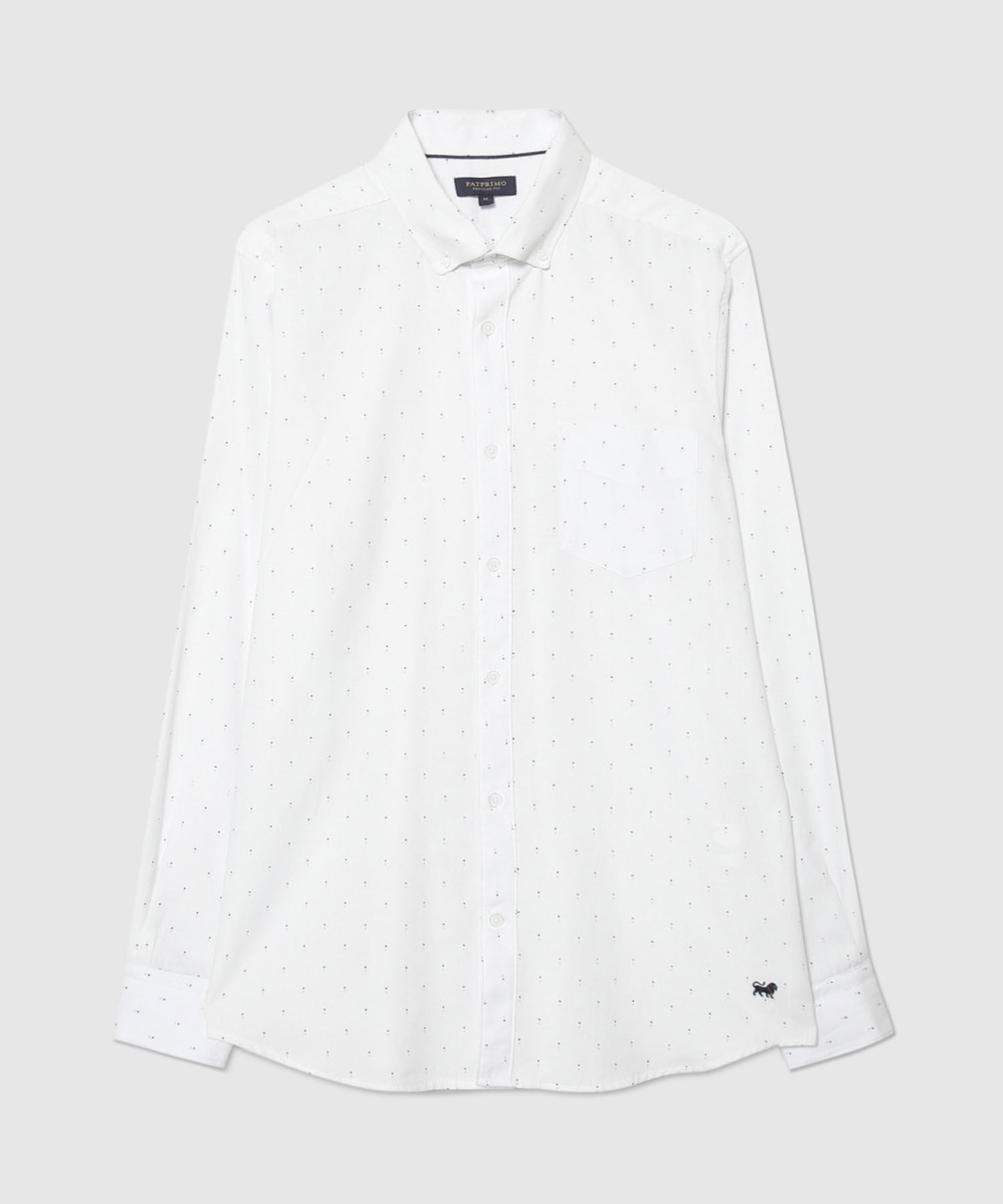 Camisa Corbatera Manga Larga Estampado Cuello Button Down Regular