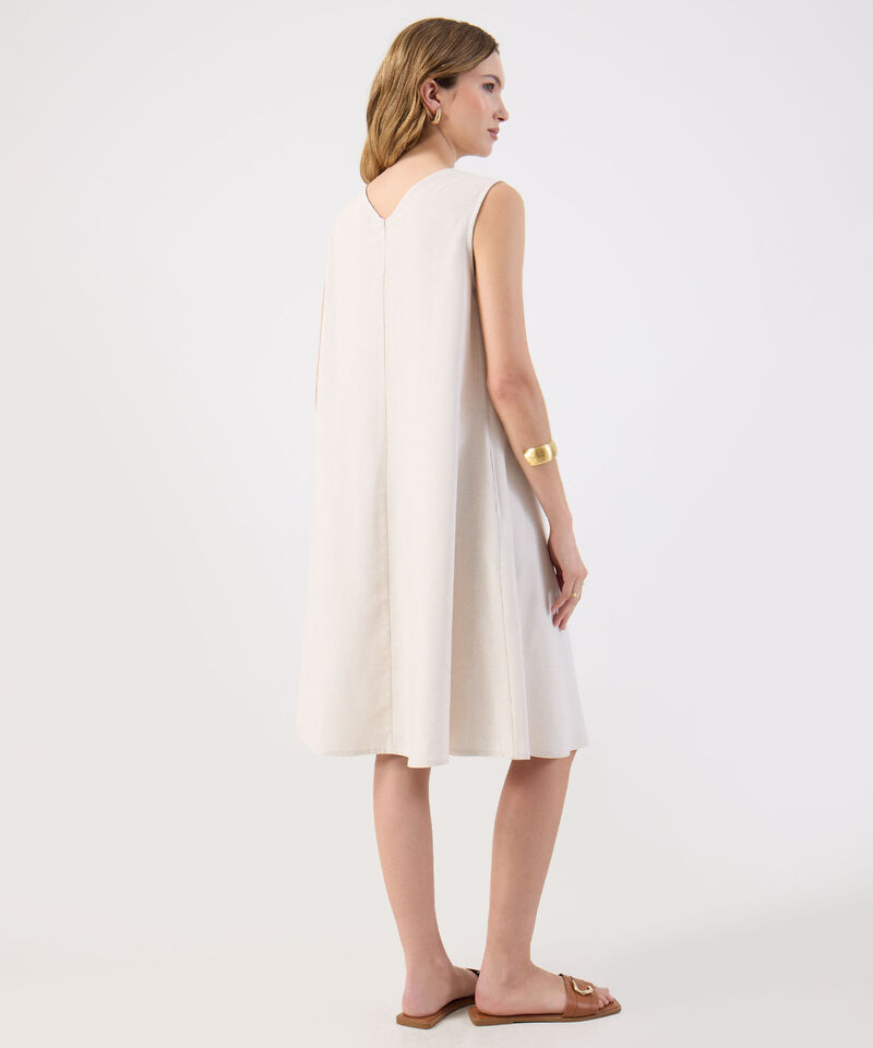 Vestido Corto Liso Mujer Escote V Sin Mangas