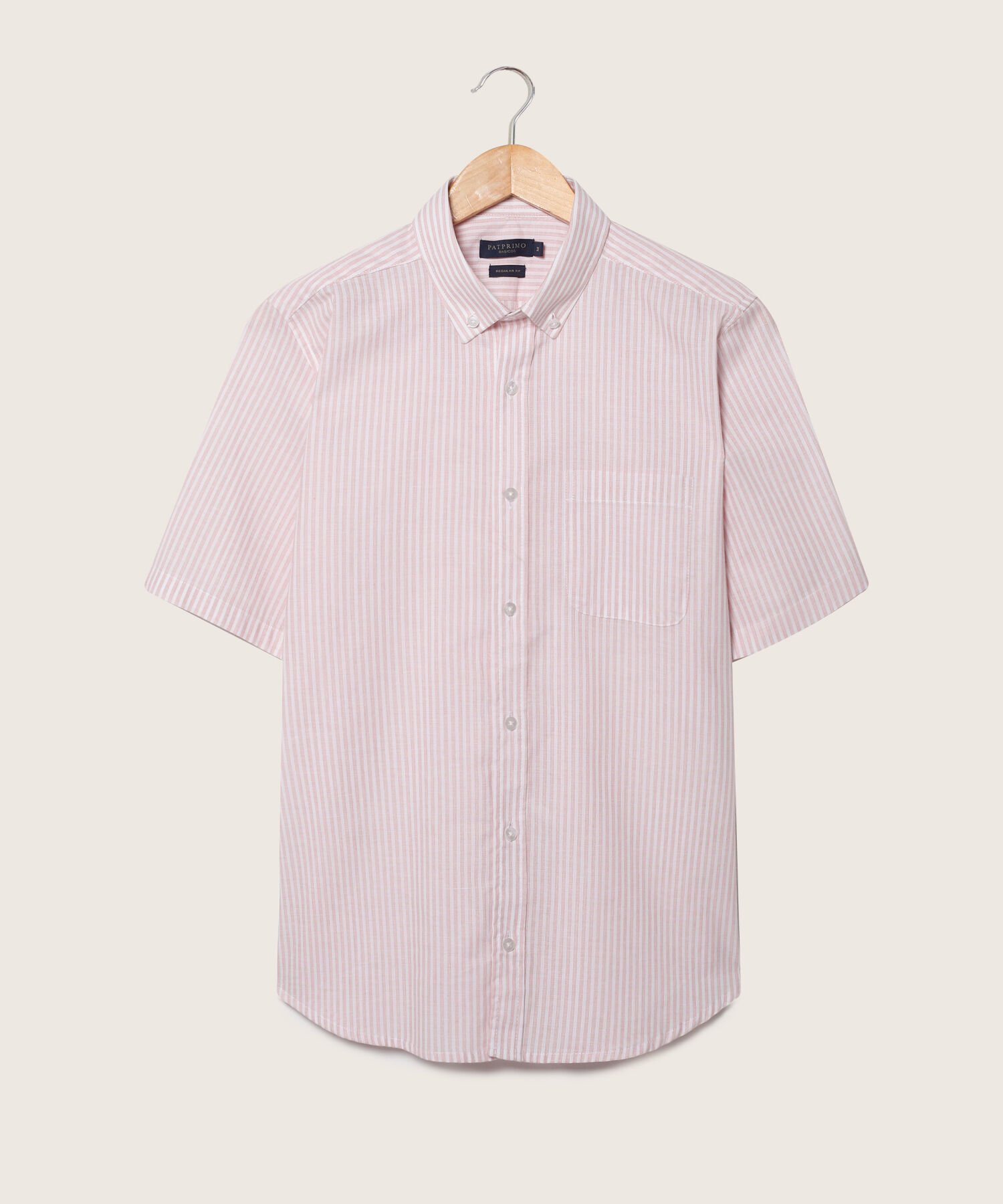 Camisa Preteñida Manga Corta Y Con Bolsillo