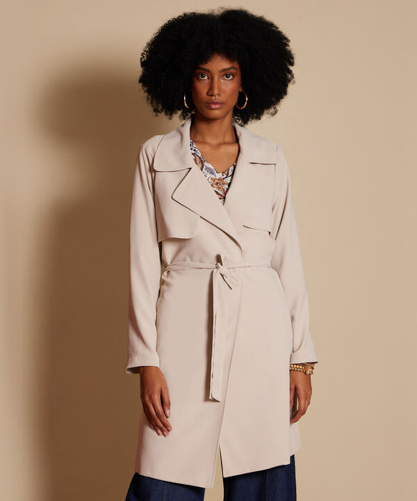 Chaqueta Trench Ligera Con Cintur&oacute;n Para Mujer