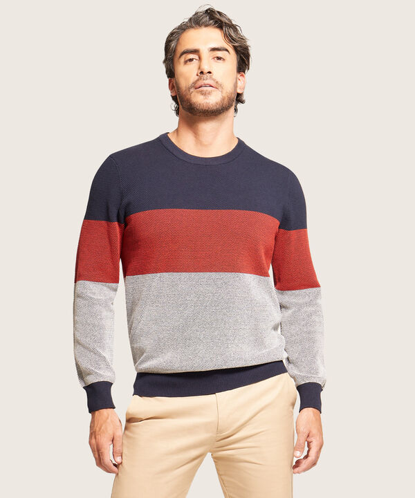 Saco Cuello Redondo Con Bloques