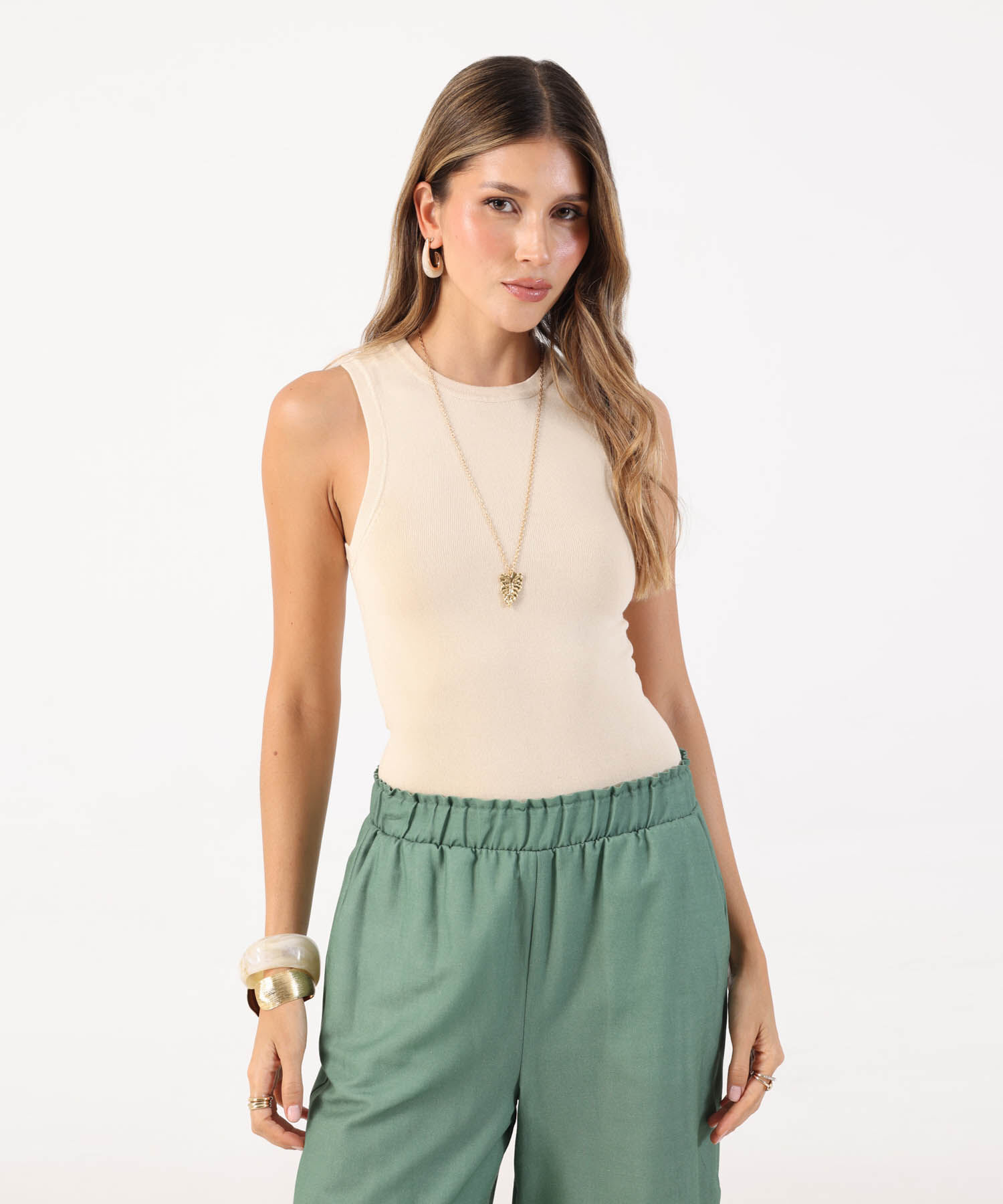 Camiseta de Punto Sin Mangas para Mujer