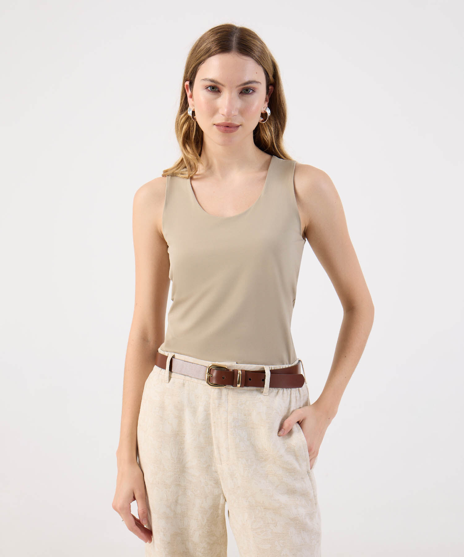 Camiseta Para Mujer Sin Mangascon Escote Redondo 