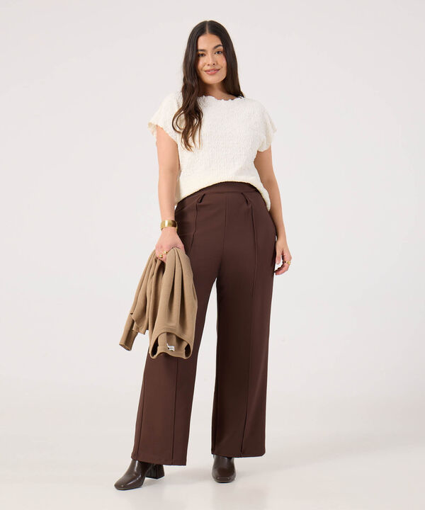 Pantalon Clasico Unicolor Para Mujer Curvy image number null