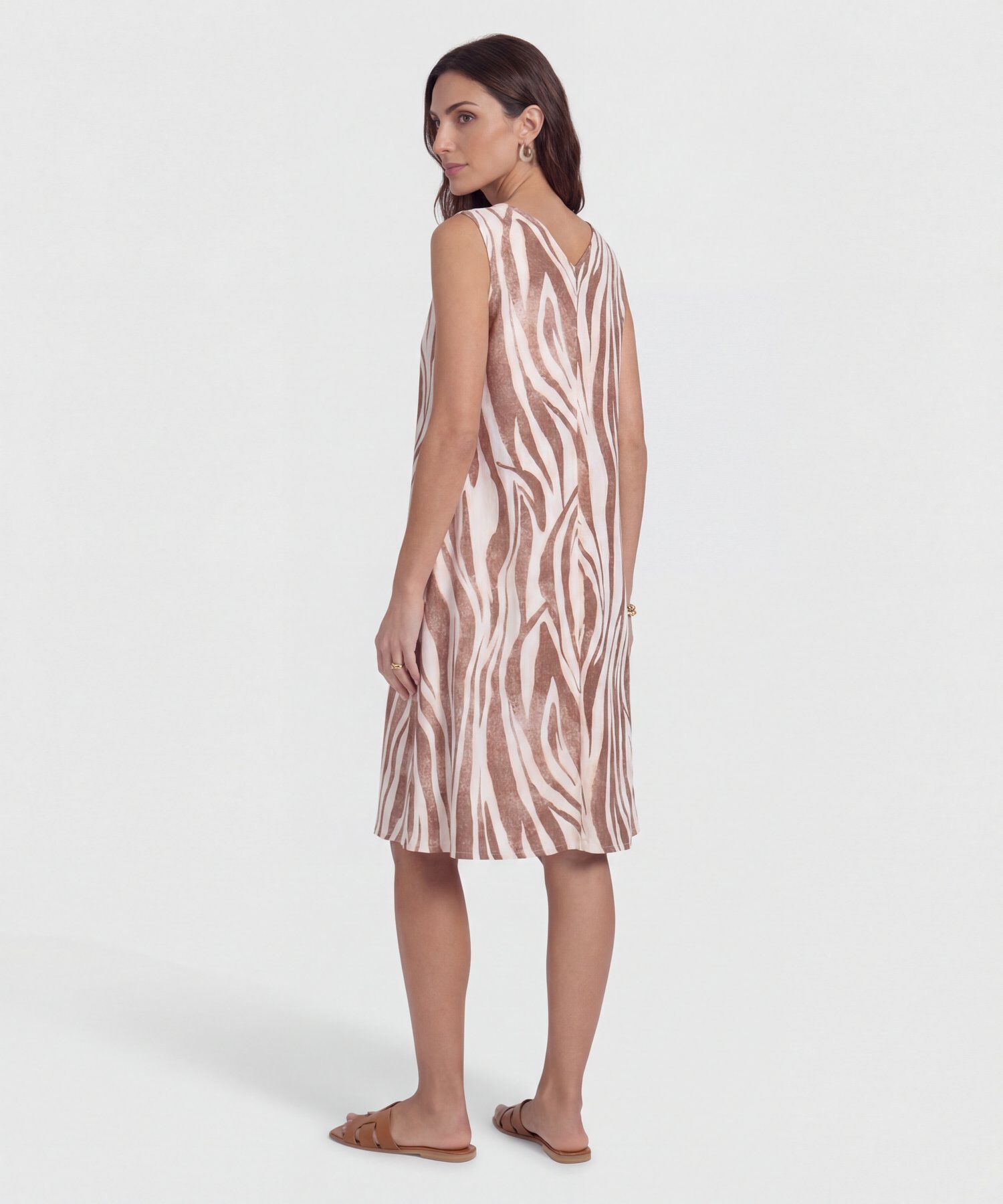 Vestido Corto Estampado Manga Sisa 