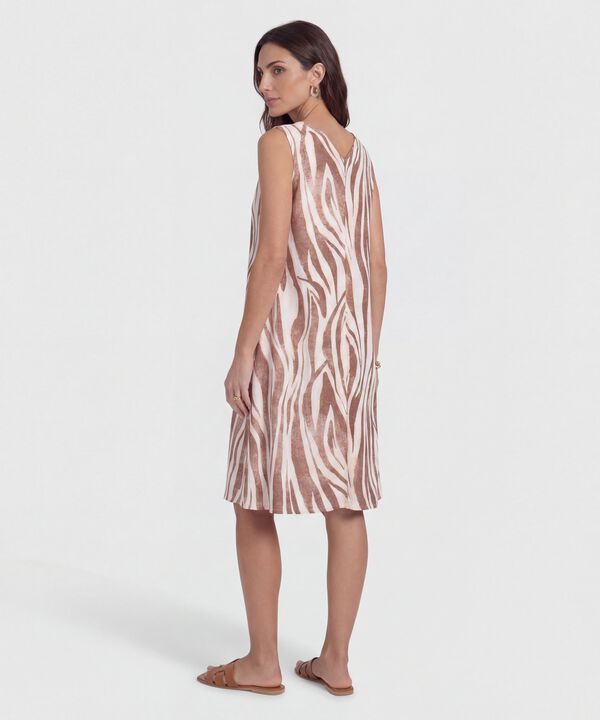 Vestido Corto Estampado Manga Sisa 