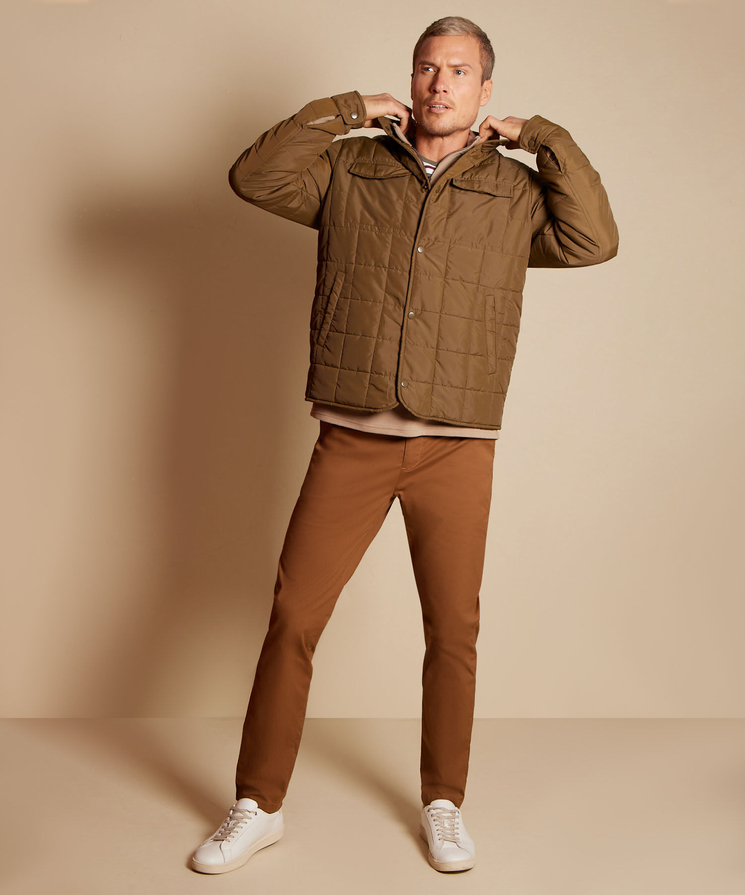 Chaqueta Acolchada Con Bolsillos De Parche