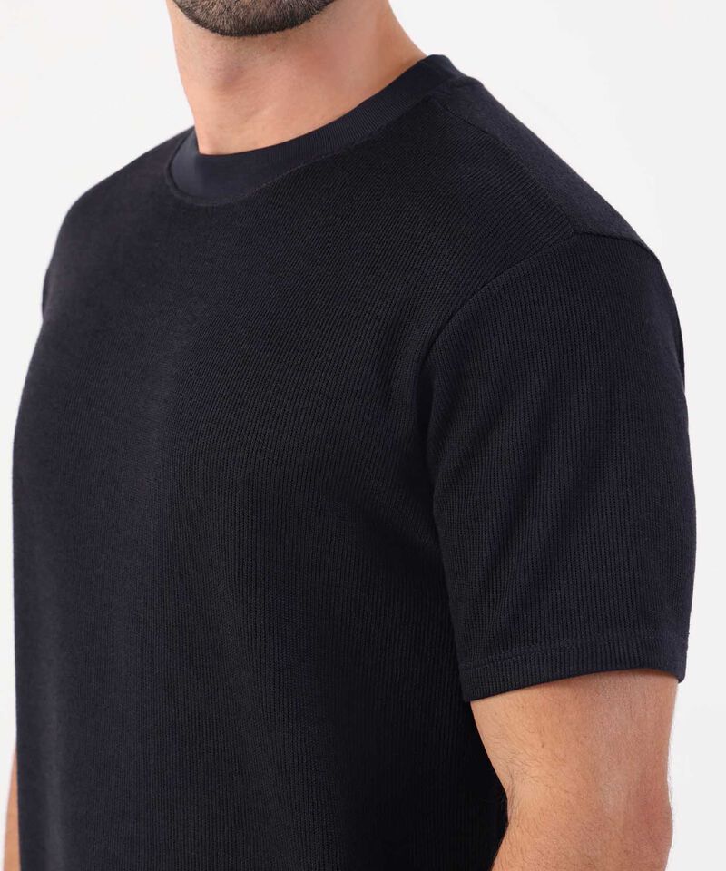 Camiseta Texturizada De Cuello Redondo Para Hombre