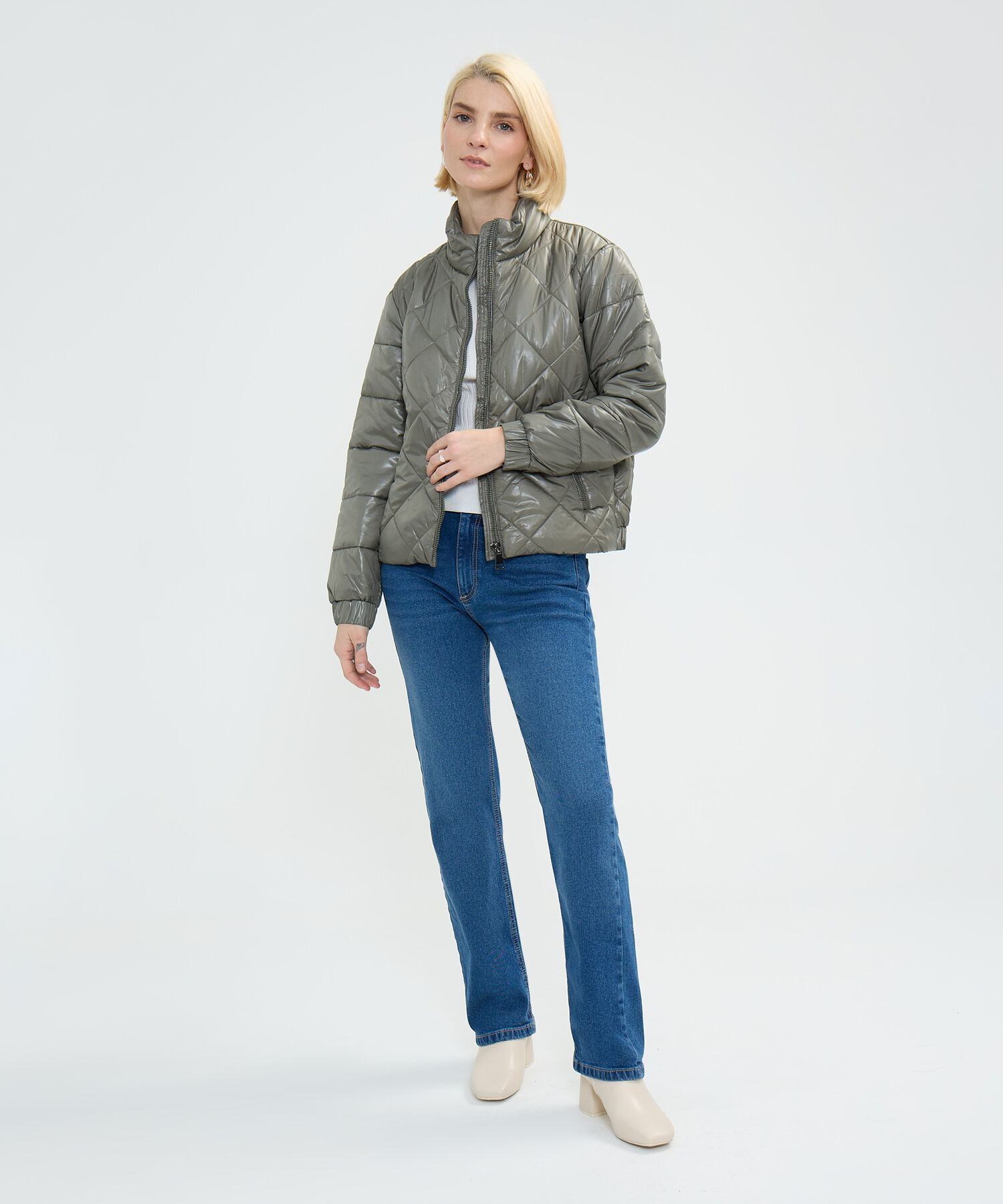Chaqueta Acolchada Efecto Brillante