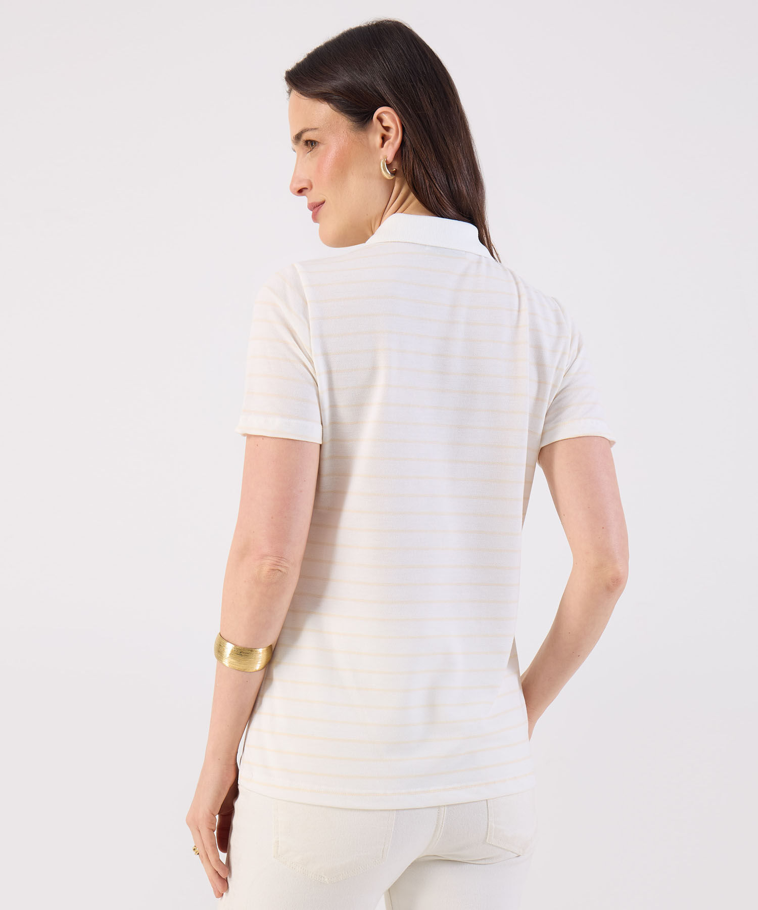 Polo Estampada Manga Corta Con Cuello Tejido Sin Bolsillo