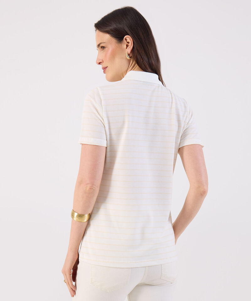 Polo Estampada Manga Corta Con Cuello Tejido Sin Bolsillo