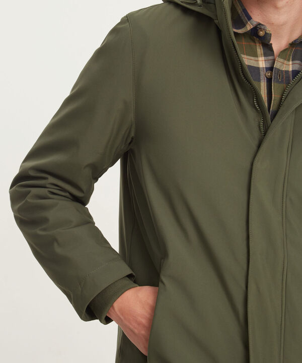 Chaqueta Unicolor Tipo Parka Larga