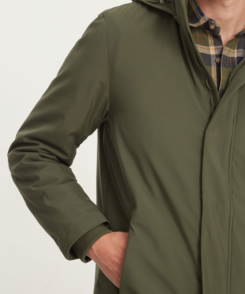 Chaqueta Unicolor Tipo Parka Larga