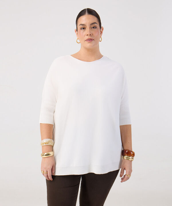 Saco Manga Media Acanalada Para Mujer Curvy image number null