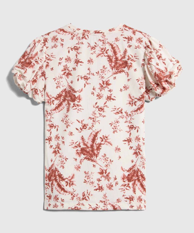 Camiseta Estampada Con Detalle En Mangas 