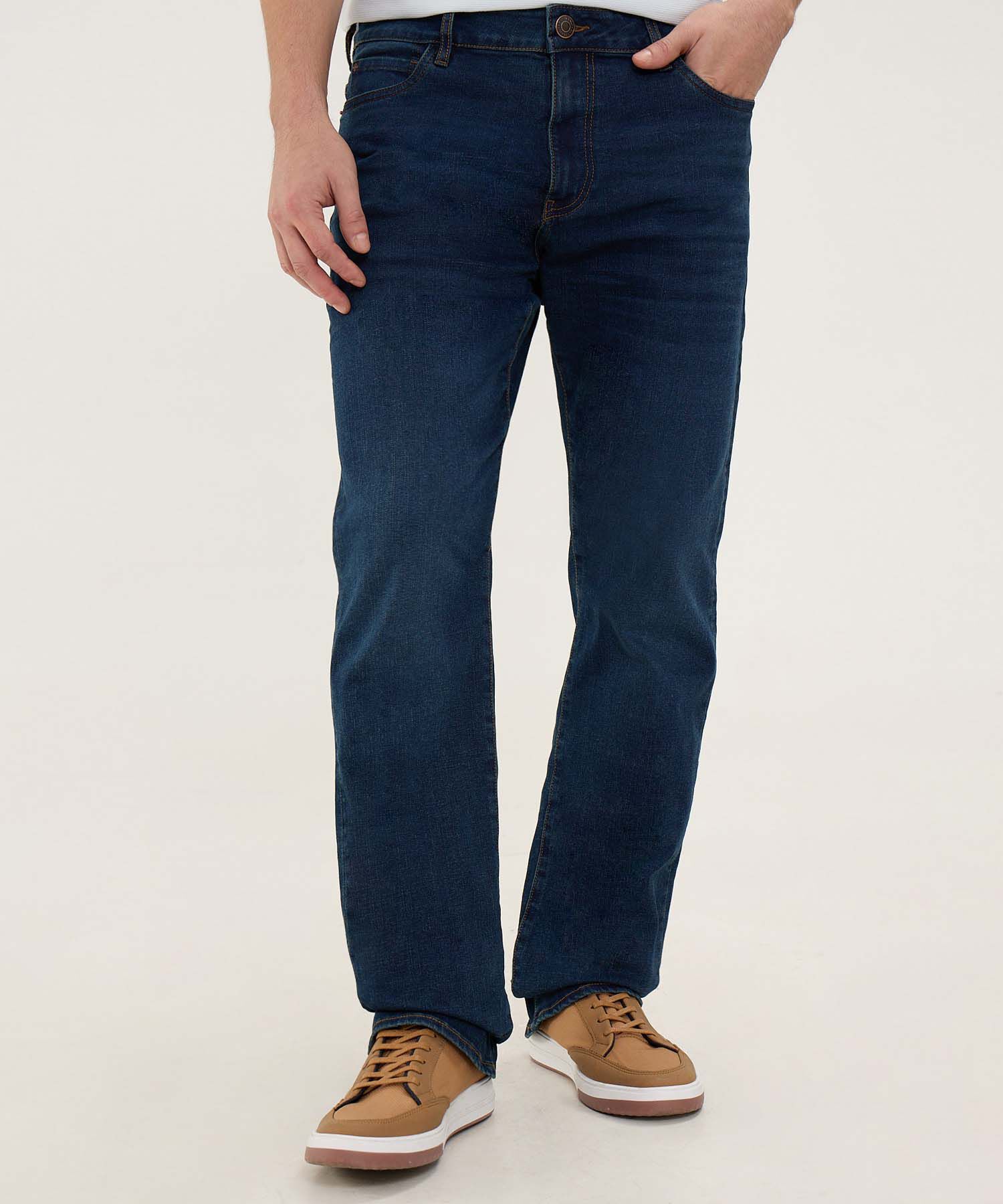 Jeans Regular con Desgastes