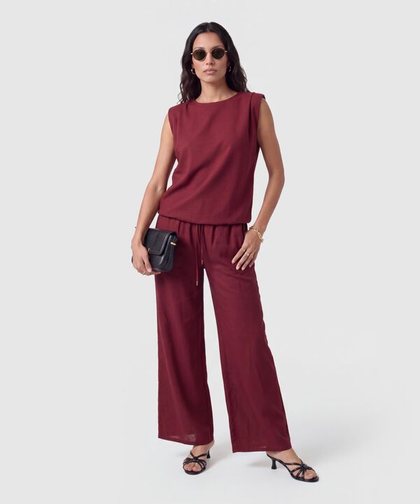 Blusa Sin Mangas Con Hombreras Para Mujer