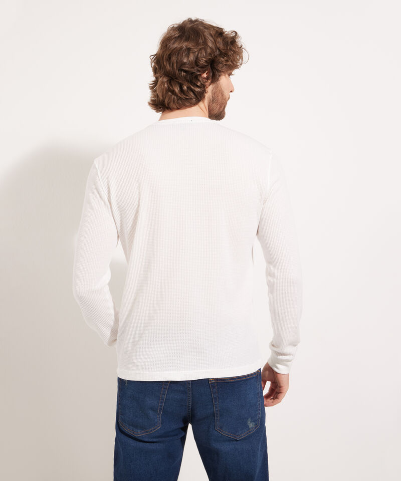 Camiseta Manga Larga Unicolor Cuello Henley