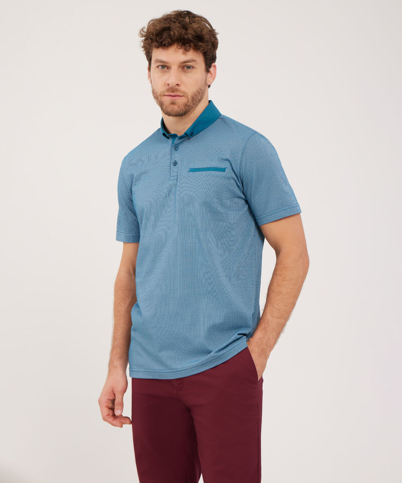 Polo  De Textura Con Cuello En Plana