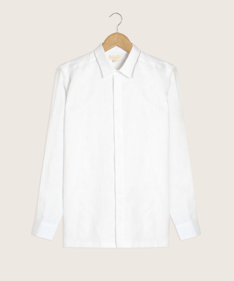 Camisa Guayabera Manga Larga Cuello Camisero