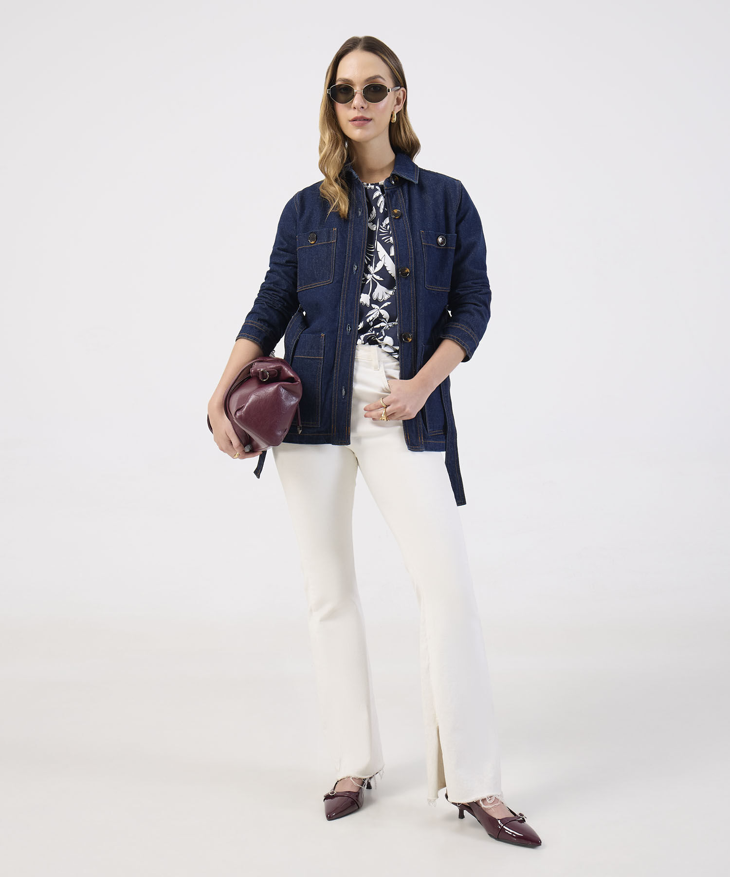 Camiseta Fluida y Manga Corta Para Mujer