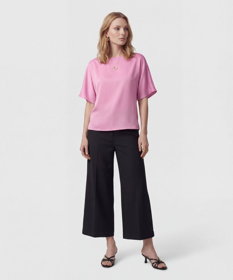 Blusa Minimalista De Manga Corta Para Mujer