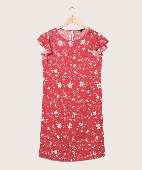 Vestido Estampado Manga Corta Con Vuelo