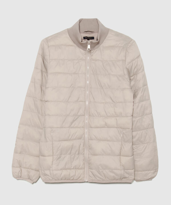 Chaqueta Acolchada Manga Larga Con Rib