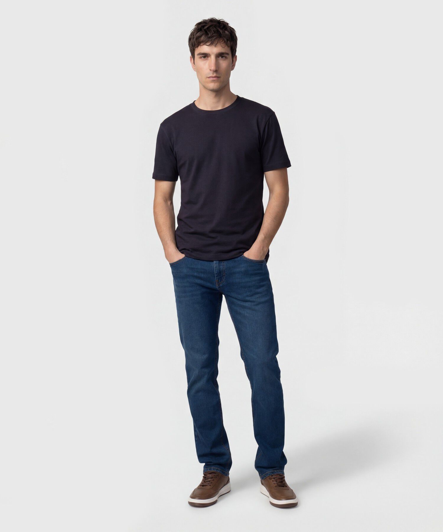 Jeans Regular Tono Azul Medio 