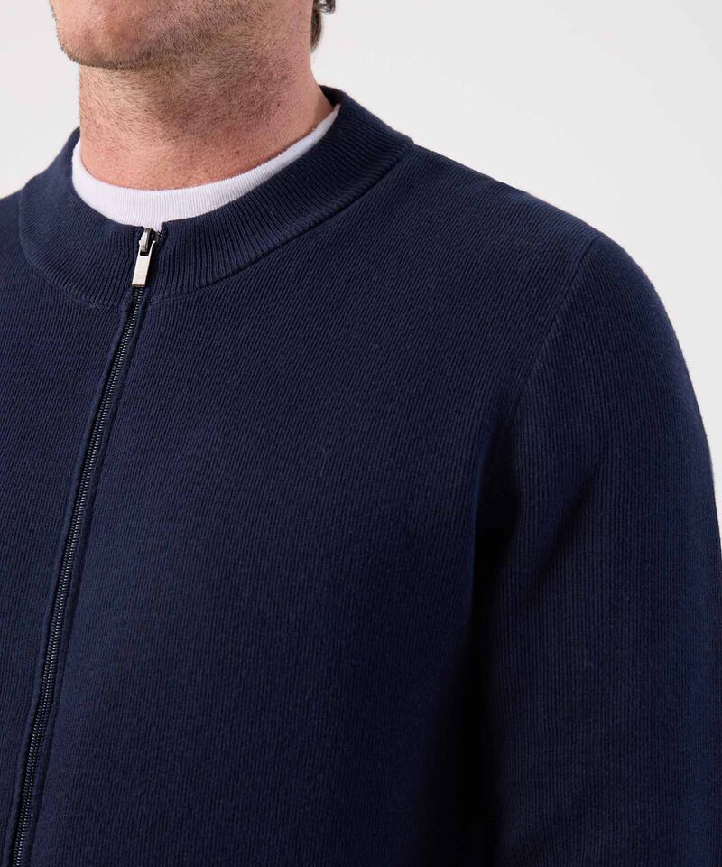 Chaqueta Bomber de Punto para Hombre con Cremallera
