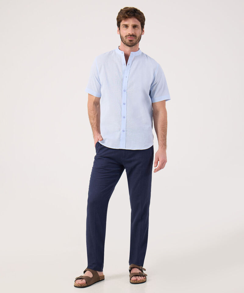 Camisa Unicolor Cuello Mao 