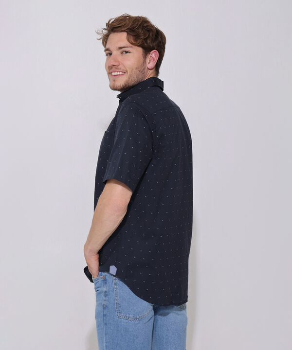 Camisa Estampada Manga Corta Y Con Bolsillo, Regular Fit