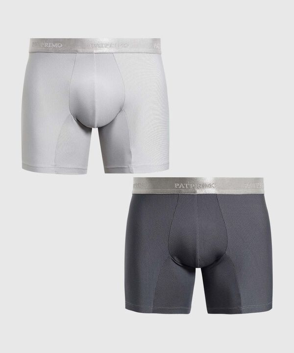 Set x2 B&oacute;xers Largos con Textura Microperforada para Hombre image number null