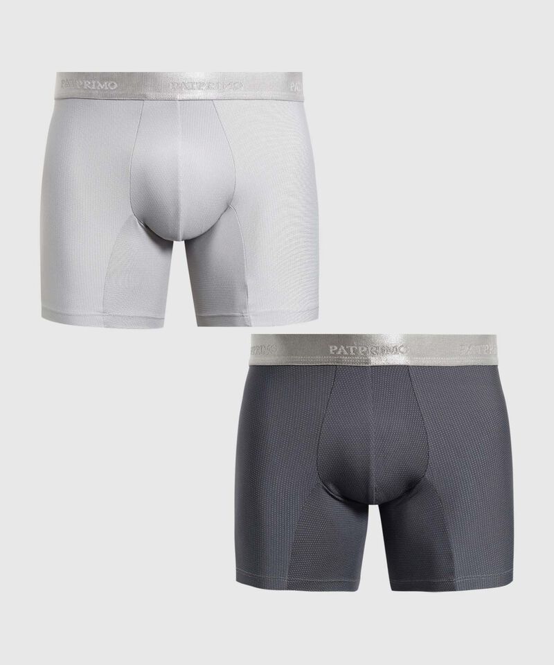 Set x2 B&oacute;xers Largos con Textura Microperforada para Hombre