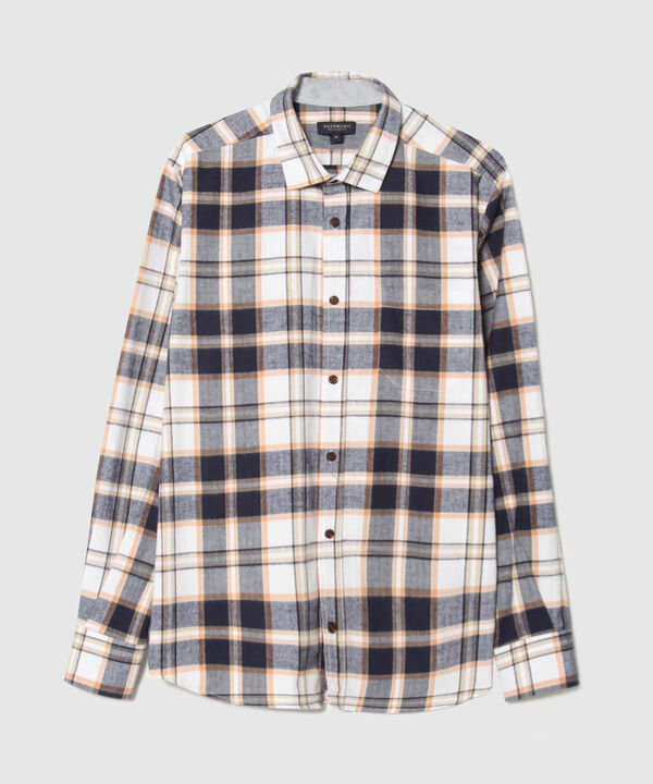 Camisa Manga Larga Regular Con Bolsillos A Cuadros