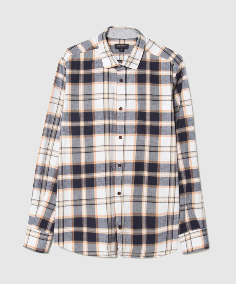 Camisa Manga Larga Regular Con Bolsillos A Cuadros