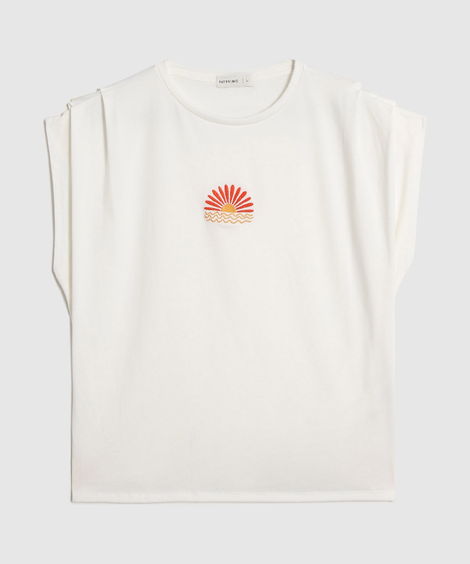 Camiseta Estampada Con Recogido En Mangas 