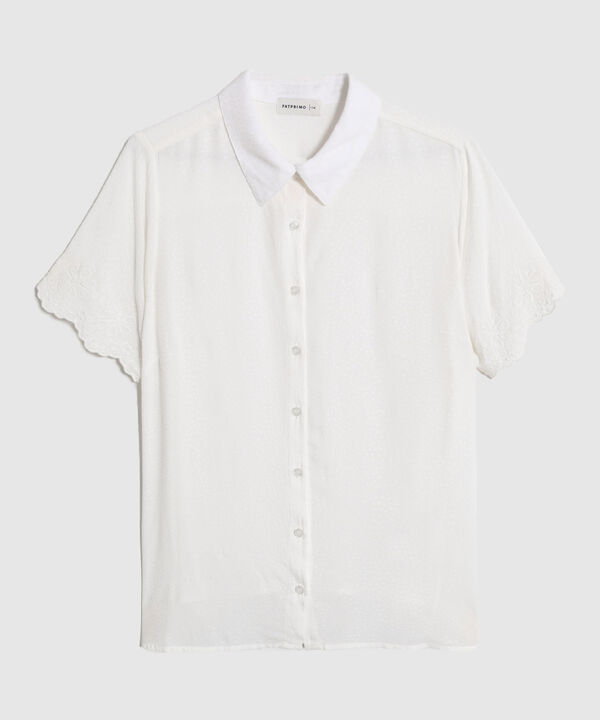 Blusa Manga Corta con Detalle Decorativo Para Mujer image number null