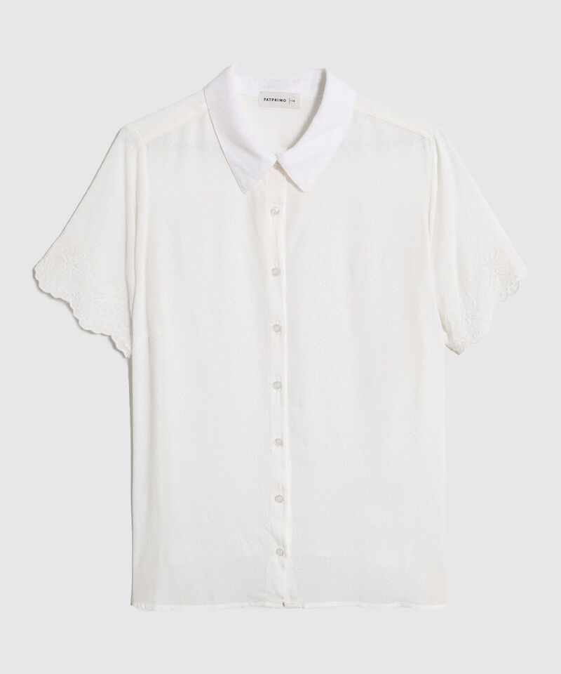 Blusa Manga Corta con Detalle Decorativo Para Mujer