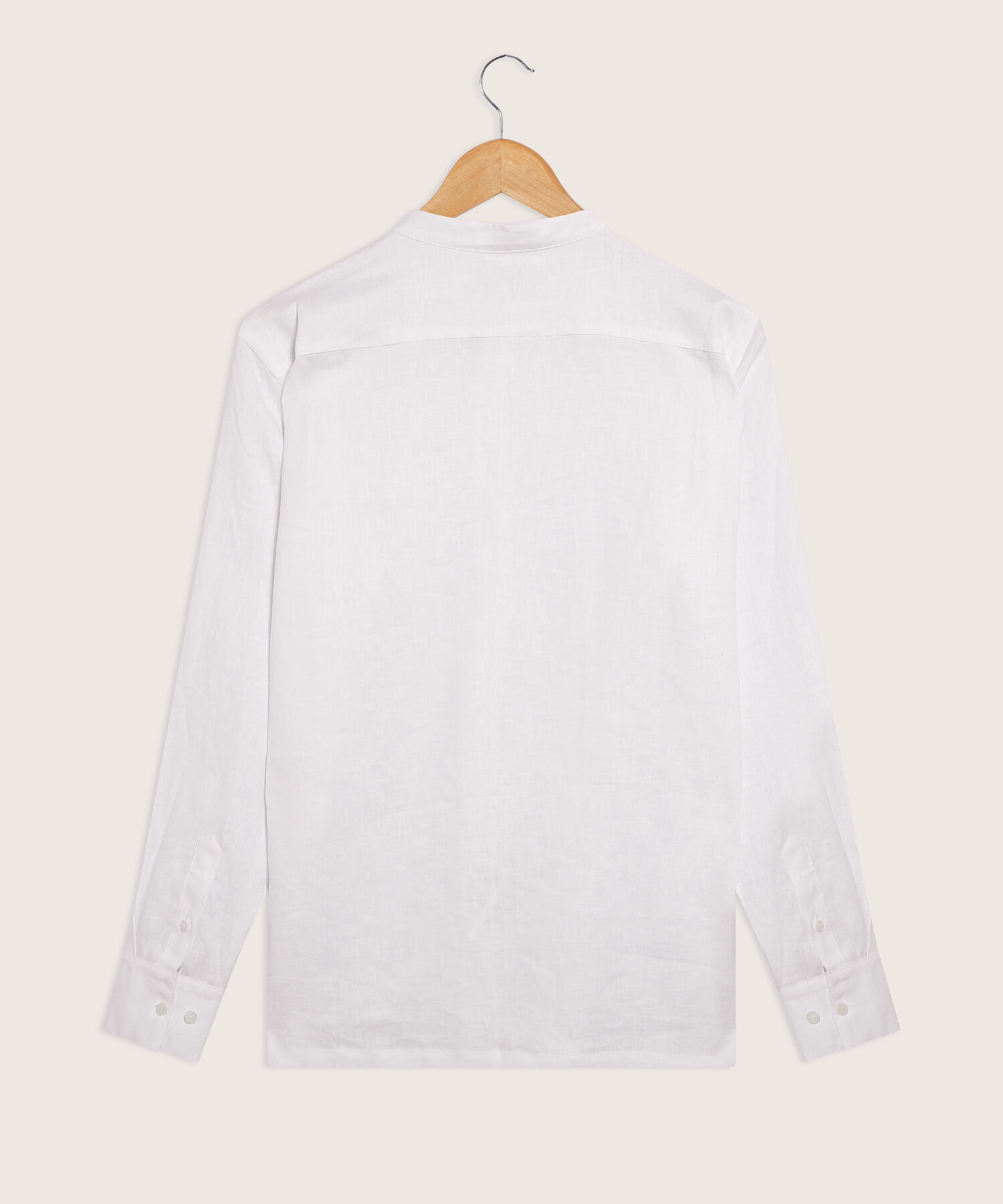 Camisa de Manga Larga con Cuello Mao y Bordado