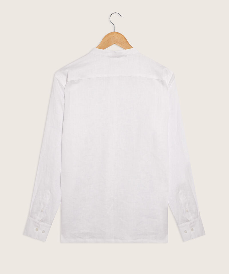 Camisa de Manga Larga con Cuello Mao y Bordado