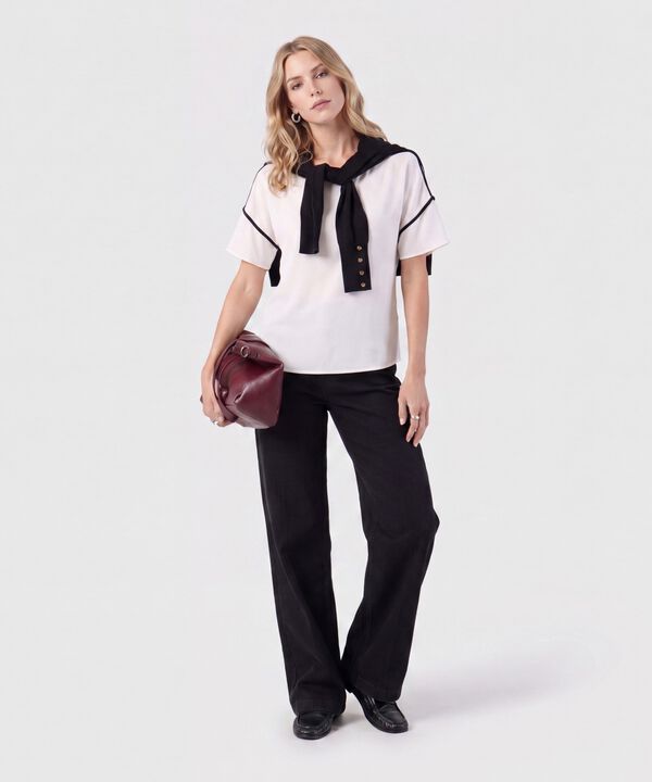 Blusa De Manga Acampanada Para Mujer