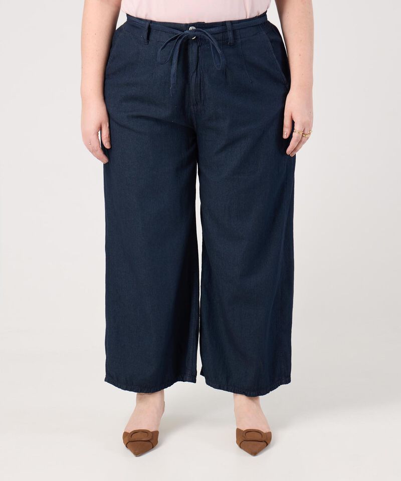 Jean Wide Leg Cord&oacute;n Ajustable Para Mujer Curvy