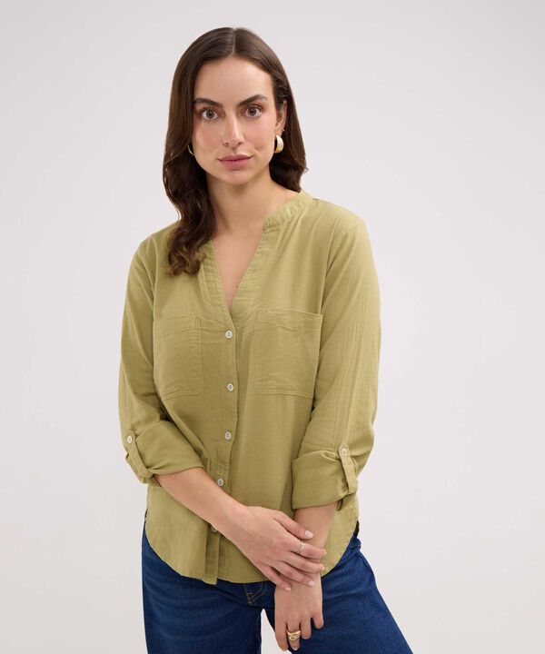 Blusa en Efecto Lino image number null