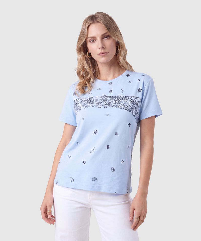 Camiseta Estampada Manga Corta Mujer