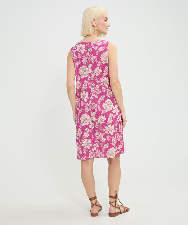 Vestido Estampado en Efecto Lino